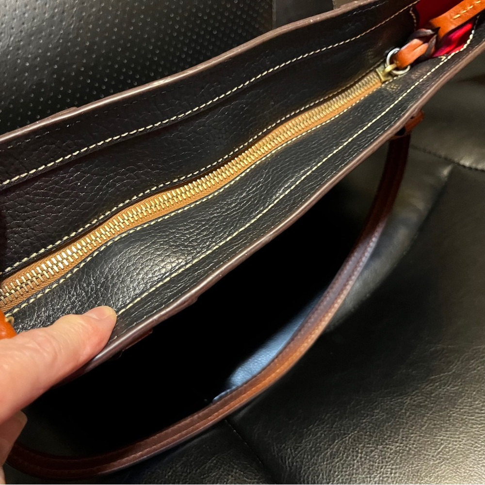 Dooney & Bourke Black and Brown Leather Tote Bag - Picture 4 of 12